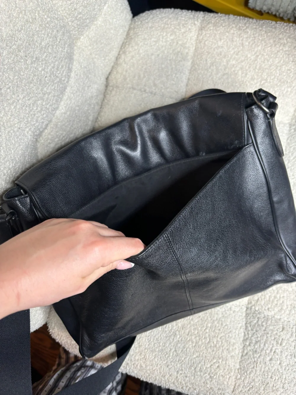 Coach Houston Messenger Leather Laptop Bag Black